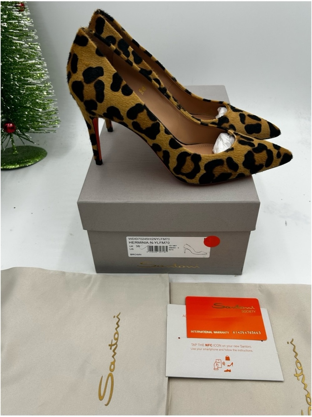 Santoni leopard print stiletto pumps size 38/8 US
made in Italy - Picture 9 of 9